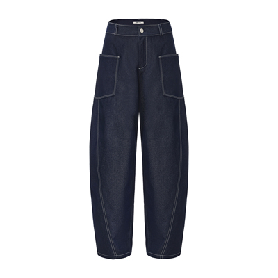 水洗棉软牛仔微弹力垂顺弯刀裤