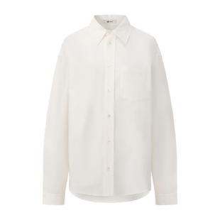 白衬衫 PINZ 宽松廓形蝴蝶刺绣长袖 100%水洗棉闺蜜情侣男女款 HOW