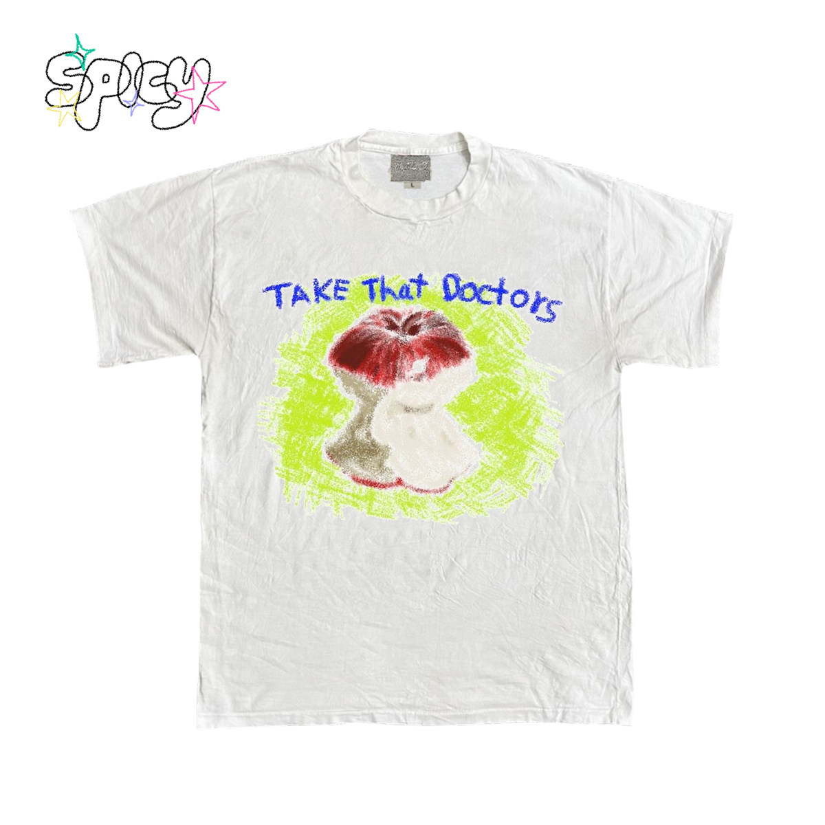 金枪小鱼 蜡笔水果萌系涂鸦短袖ins插画休闲圆领T恤ootd宽松上衣