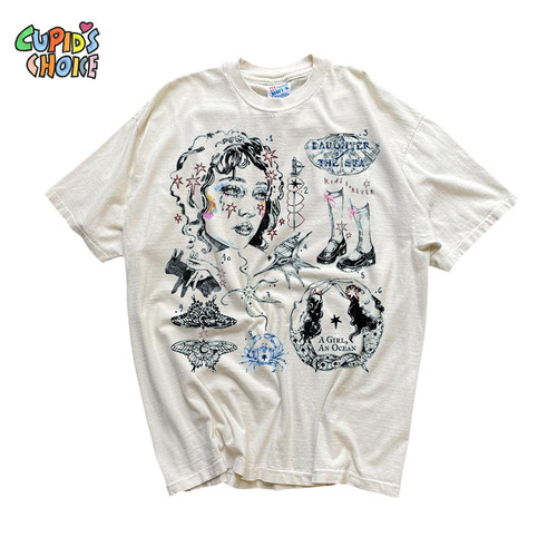 小众T恤男女短袖喷绘哥特暗黑风