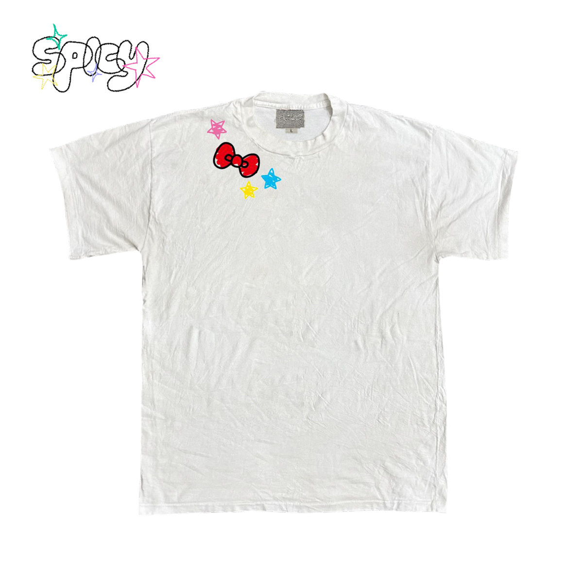 金枪小鱼 色彩涂鸦潮流简笔画短袖ins圆领基础款T恤ootd日常穿搭