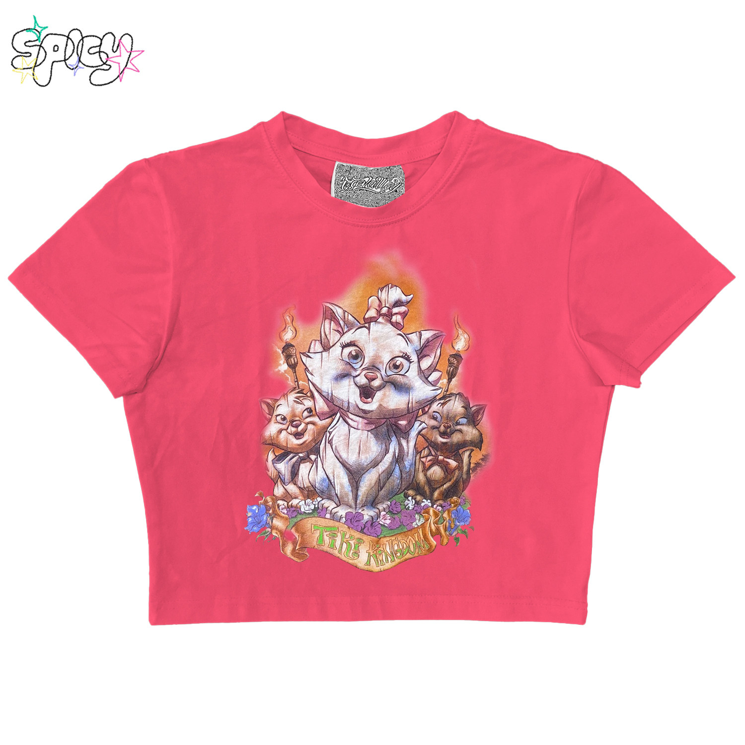 金枪小鱼  BIGGOLD美式短袖T恤辣妹风blokette打底正肩短款上衣