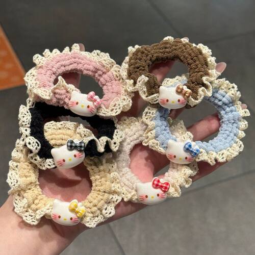 蕾丝花边发圈甜美可爱卡通发绳女