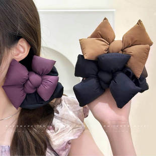 甜美充棉大蝴蝶结发圈女高级感头圈发饰扎马尾发绳布艺时尚韩版女