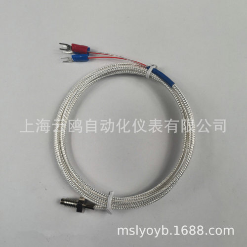 螺钉式PT100热电阻M6/M8/M10/M5铂热电阻三芯线制高温中温镀银线