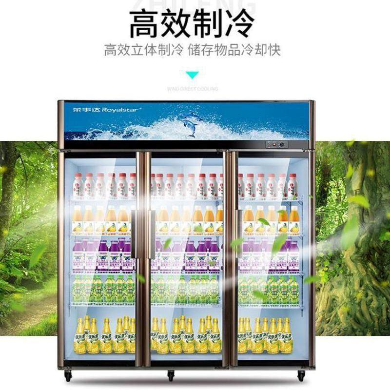 雪村商用双门冷藏展示柜超市便利店饮料保鲜柜铝合金门框陈列柜