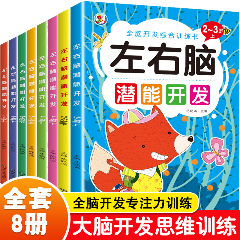 儿童黄金期左右脑智力大开发思维训练2到3-4-5-6岁全脑开发综合训练书婴幼儿启蒙早教书宝宝益智认知游戏书幼儿园小中大班学前学习