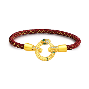 周大生官方纯银灵蛇手绳小众轻奢手链手环蛇年饰品圣诞情人节礼物