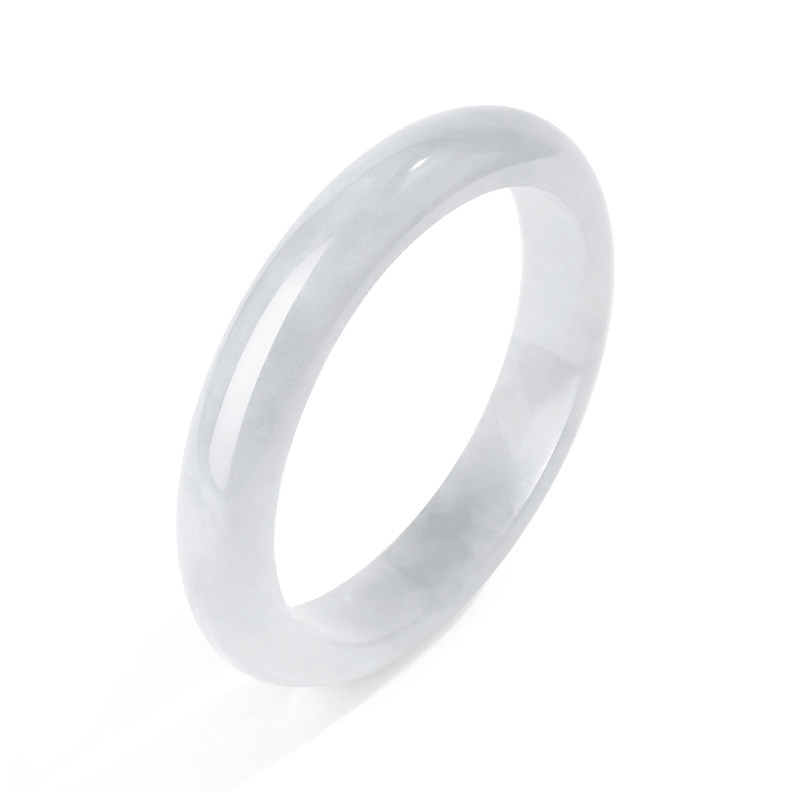 周大生官方天然精品高端翡翠手镯女款圆条新中式玉石饰品生日礼物