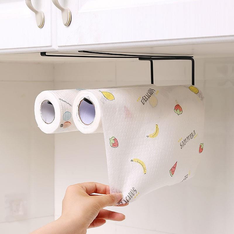 厨房用纸巾架子家用橱柜免打孔卷纸支架保鲜膜挂钩挂厨房纸专用架