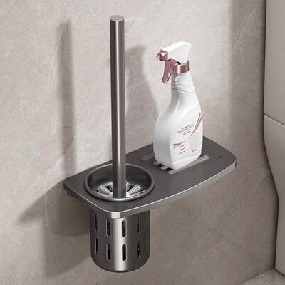 马桶刷上墙家用套装免打孔壁挂无死角卫生间置物架洗厕所清洁刷子