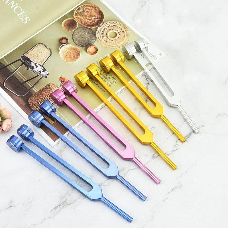 跨境128赫兹铝采耳音叉震响铃振佛挖耳勺采耳店专用震耳工具套装