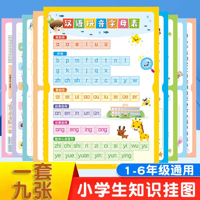 【下单立减50】幼儿儿童知识挂图九九乘法口诀学生古诗背诵常用DJ