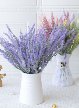 婚庆居家紫色薰衣草5头仿真薰衣草田园风格装饰把花