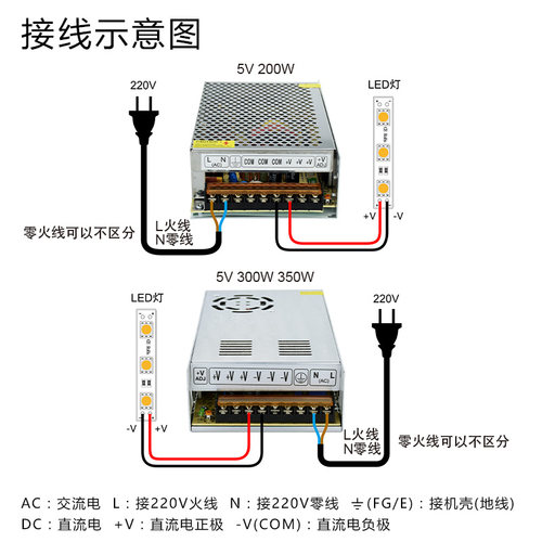 LED开关电源5V 40A 200W显y示屏广告走字屏单元板60A电源70A变压