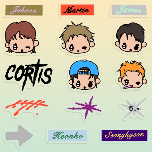 【新款】卡通cortis男团转印贴纸防水马丁赵雨凡应援水杯贴装饰