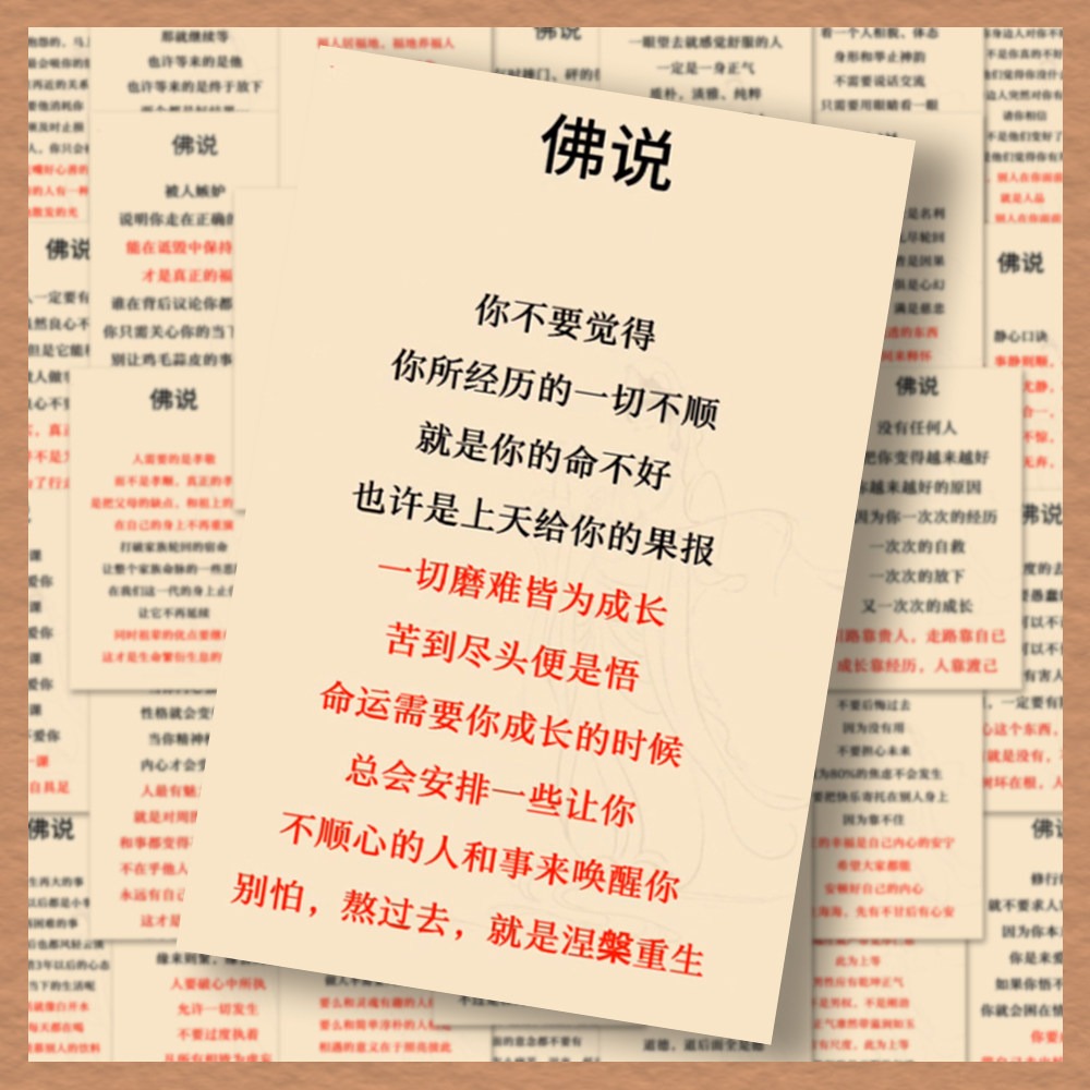 108张禅悟人生佛说语录贴纸清晰佛家歇语励志国学智慧个人成长diy