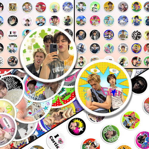 cortis吧唧贴纸】200贴圆贴新男团马丁金主训高颜值物料贴画装饰