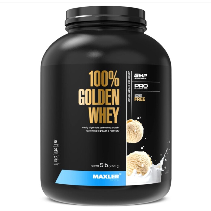 Maxler黄金乳清蛋白粉 香草冰淇淋5磅美国原装进口
