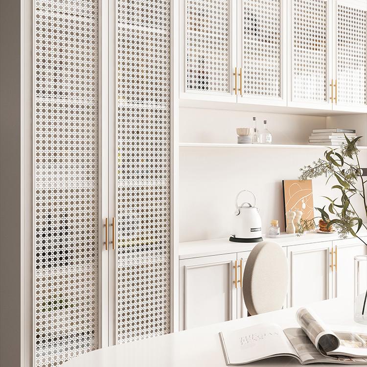 锦阁新衣仿藤编玻璃膜橱柜餐边柜翻新改造贴纸浴室卫生间窗户装饰