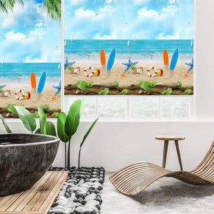 窗帘 升降遮光遮阳手拉卷式 卫生间新款 卷帘防水厨房防油免打孔安装