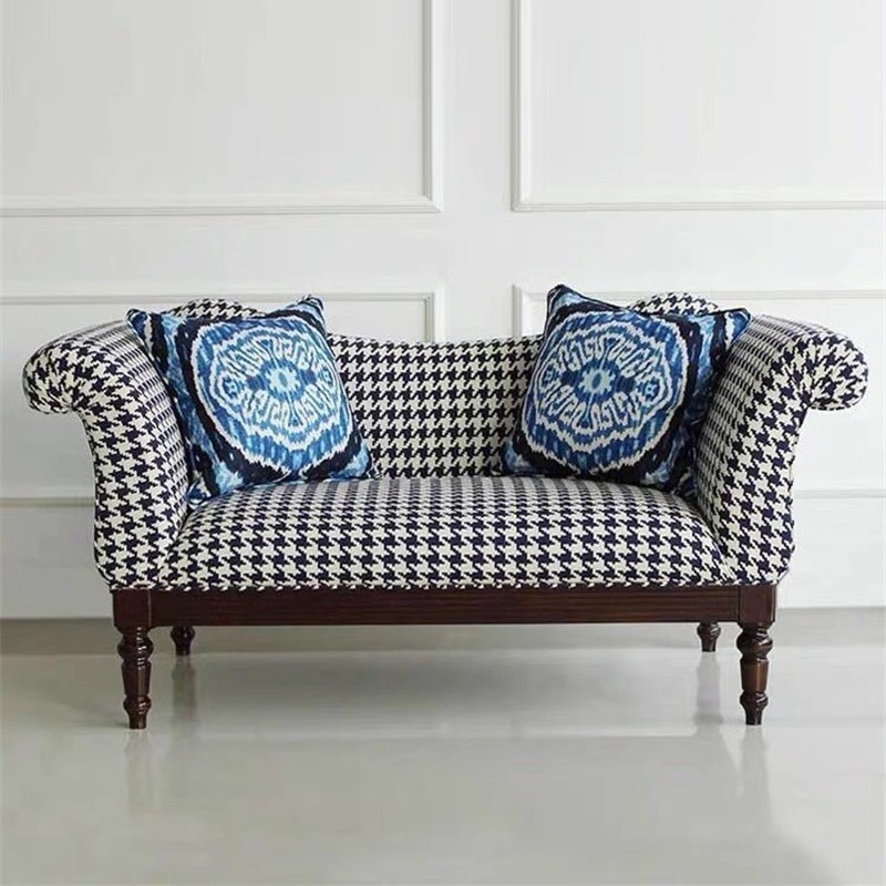 美式轻奢单人沙发客厅别墅双人三人沙发欧式小户型布艺沙发组合