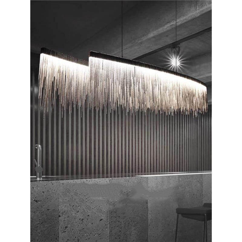 创意流苏设计师艺术个性简约客厅装饰北欧链条餐厅服装店吧台吊灯