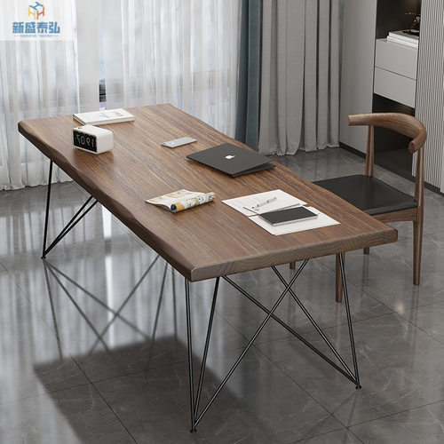 新中式北欧实木办公桌电脑桌家用简约长条书桌现代设计工作台
