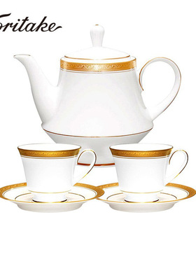 Noritake则武 CRESTWOOD欧式下午咖啡具套装高档简约咖啡奶盅糖缸
