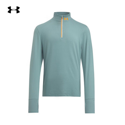 安德玛新款Qualifier男子跑步运动长袖半拉链休闲t恤1379288-587