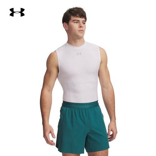 安德玛UA春夏HeatGear Elite男弹力训练运动紧身背心6015380-100
