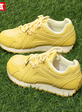 人本黄色阿甘鞋女2025新款夏季透气百搭休闲运动薄款透气网面女鞋