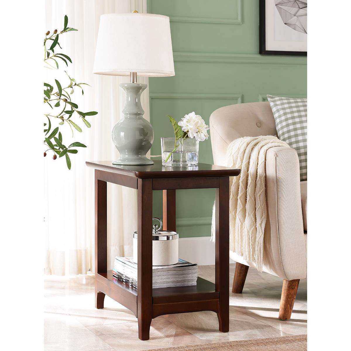 实木角几沙发边柜客厅储物角柜简约小边几家用长方形桌子美式茶s^