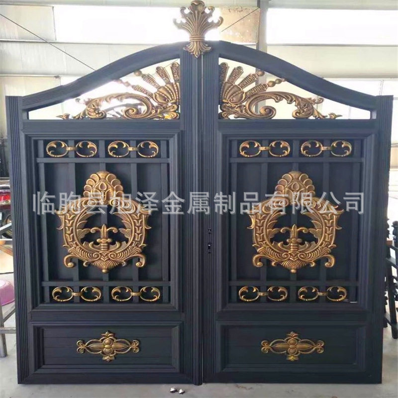 欧式别墅大门 乡村庭院门铝艺大门别墅 对开双开门电动悬浮折叠门