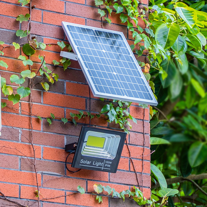 太阳能路灯家用户外庭院led30w100w防水路灯光控壁灯太阳能投光灯