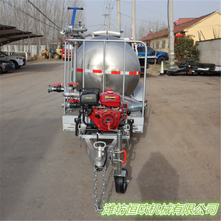 3吨水罐拖车 不锈钢移动式喷洒罐拖车 园林沼渣沼液罐挂车