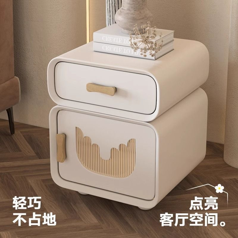 法式实木床头柜收纳边柜