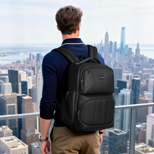 跨境背包定制大容量男款高级感电脑包防水双肩背包双肩包商务包