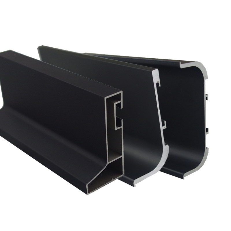 加厚橱衣柜体免拉手哑黑银铝合金隐F形型材地柜上柜门抽屉暗拉手