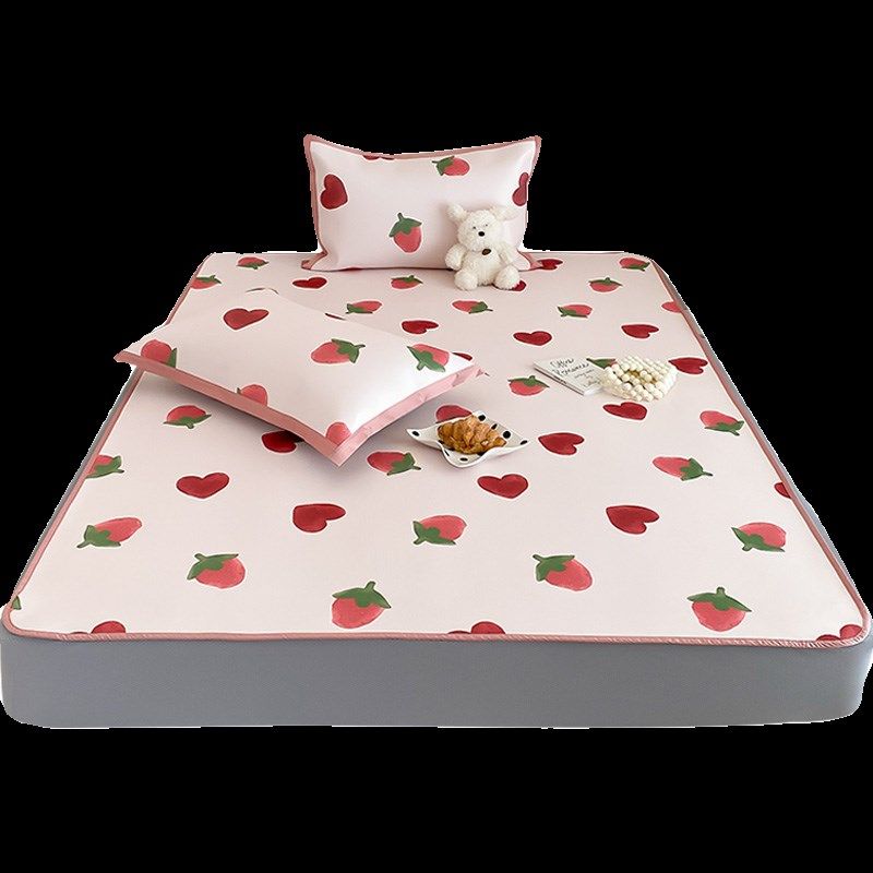 可爱床笠款夏季冰丝席凉席三件A套可机洗空调软席子凉感儿童款裸,床上用品,冰丝席,淘宝优惠券,粉丝福利购,淘宝优惠卷