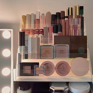 眼影盘展示亚克力架子p化妆品梳妆台口红粉饼气垫指甲油收纳置物