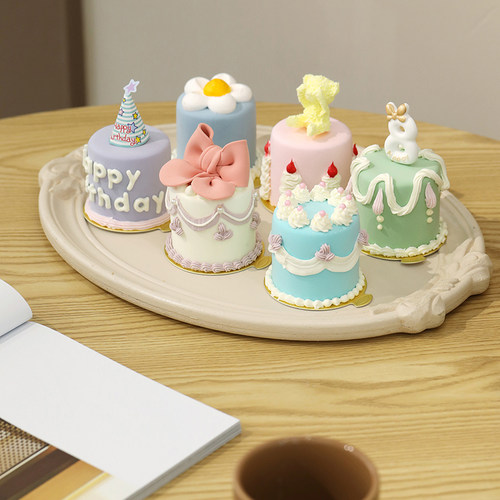 仿真迷你小蛋糕 可爱风s道具摆件 橱窗蛋糕模型 婚庆摆台假蛋糕