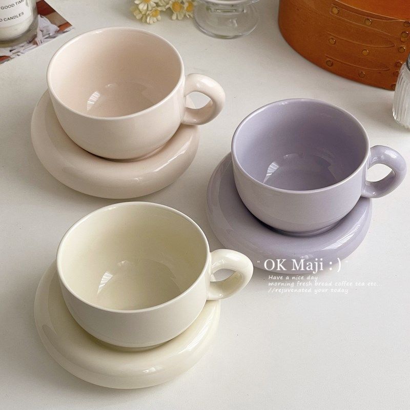 ins风咖啡杯女高颜值陶瓷杯可爱奶油G风杯子早餐杯下午茶杯碟套装,餐饮具,咖啡杯,淘宝优惠券,粉丝福利购,淘宝优惠卷