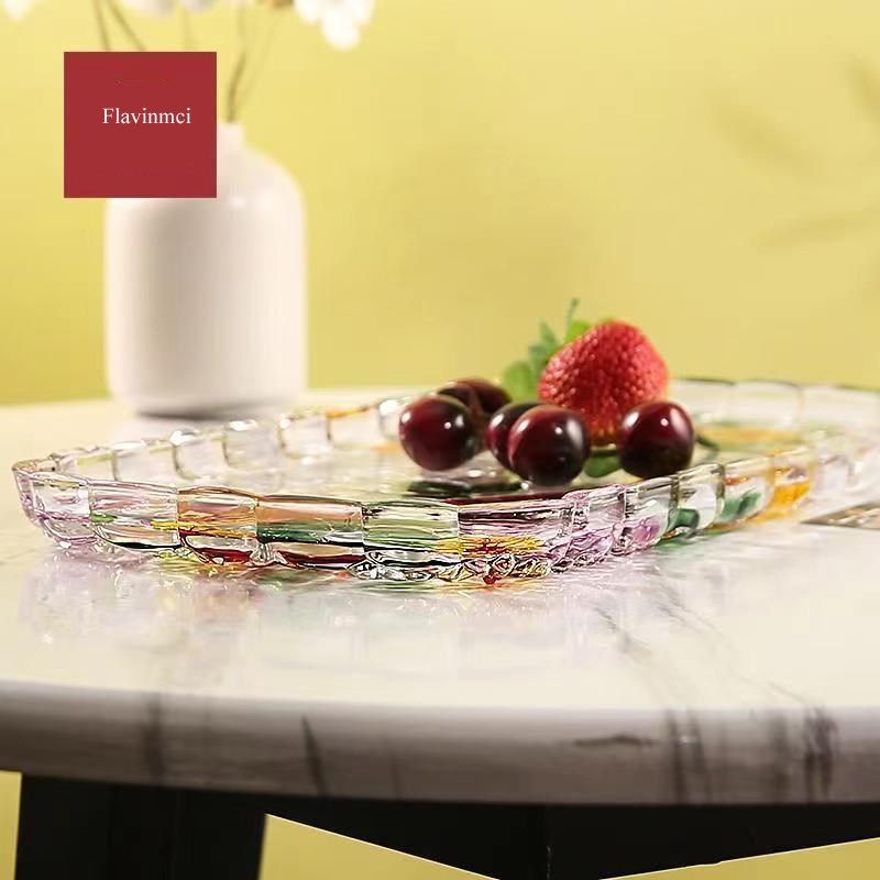彩色玻璃果盘托j盘杯盘点心盘长盘子糖果干果盘家用客厅餐桌水果,餐饮具,果盆/果盘/果篮,淘宝优惠券,粉丝福利购,淘宝优惠卷