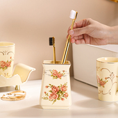 欧式 情侣漱口杯置物架陶瓷洗漱杯子牙F具杯刷牙杯一对牙刷牙杯套