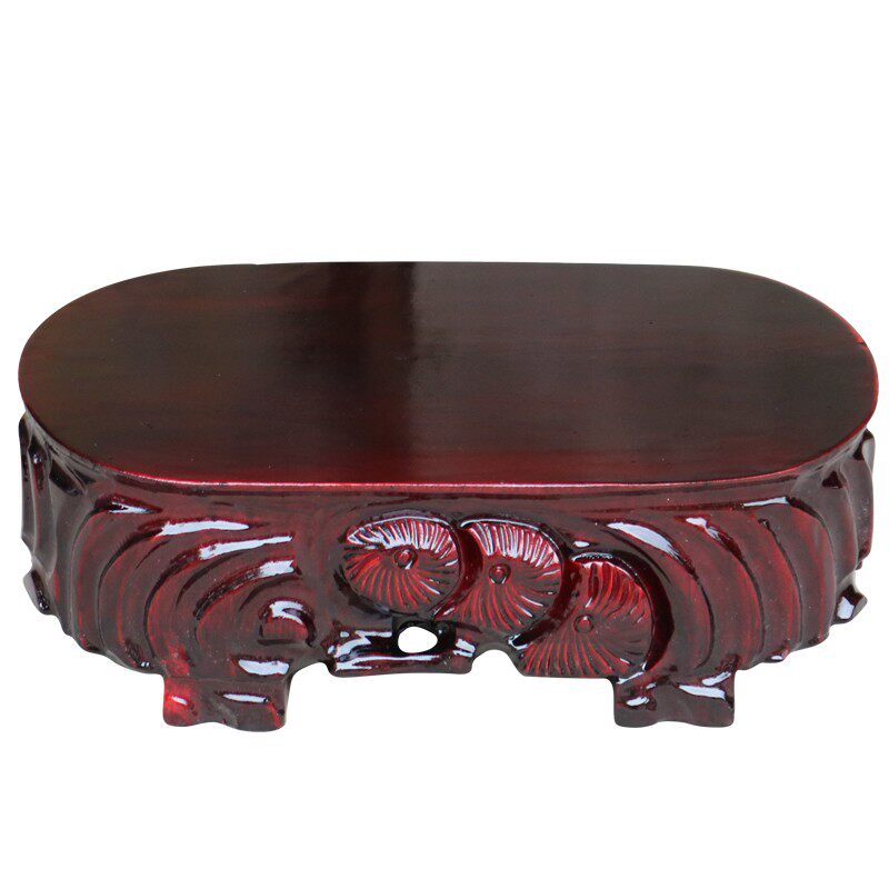 a708b加大加厚实木奇石底座石头木座托架长椭圆T形工艺品摆件木座