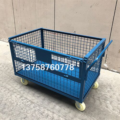 铁框重型铁板箱周转箱毛坯箱金属仓储笼R铁皮屑堆垛箱推车