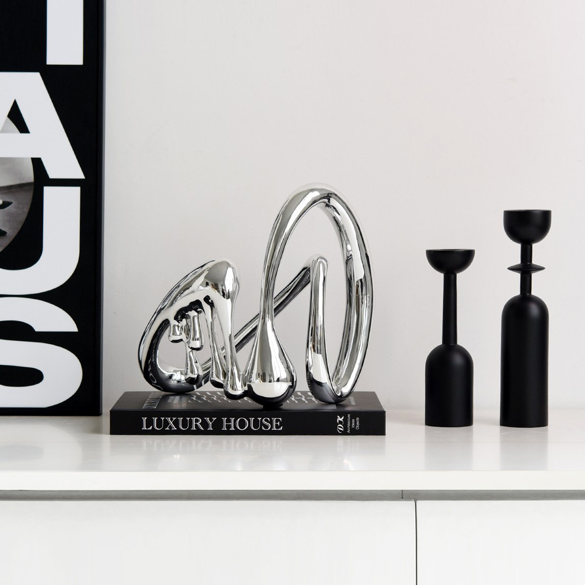 高级感抽象艺术异形电镀创意摆件家居G客厅高档轻奢装饰品软装摆,家居饰品,装饰摆件,淘宝优惠券,粉丝福利购,淘宝优惠卷