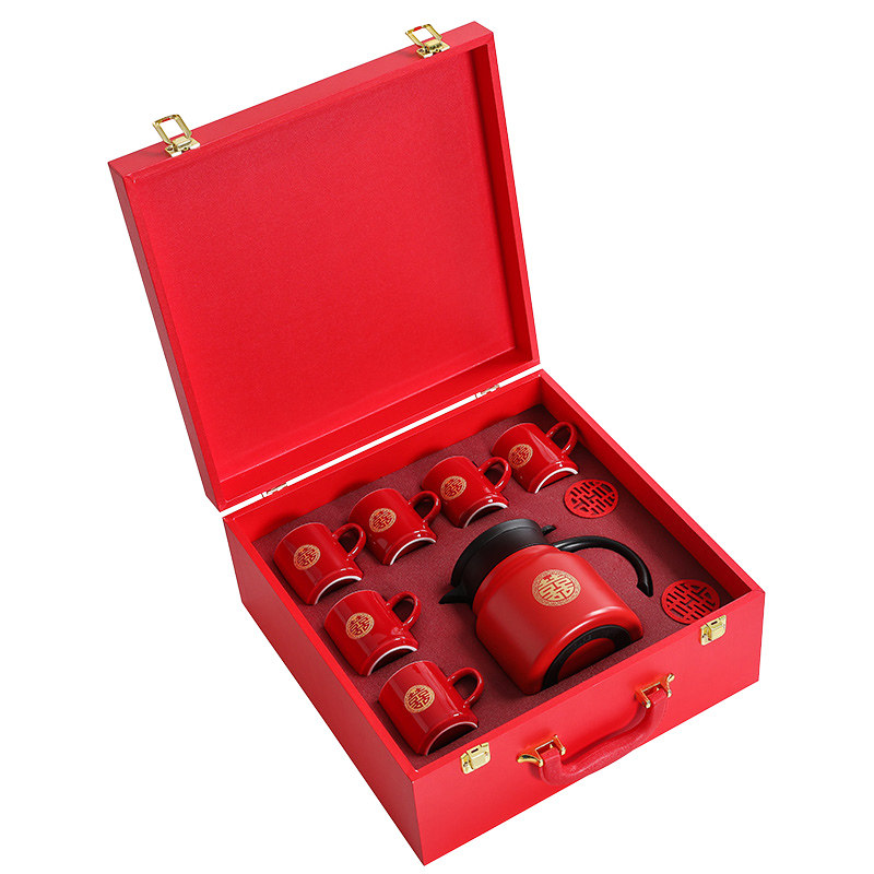 结婚礼物高档家用焖茶壶茶杯新y婚订婚用品送礼陶瓷敬茶杯茶具套