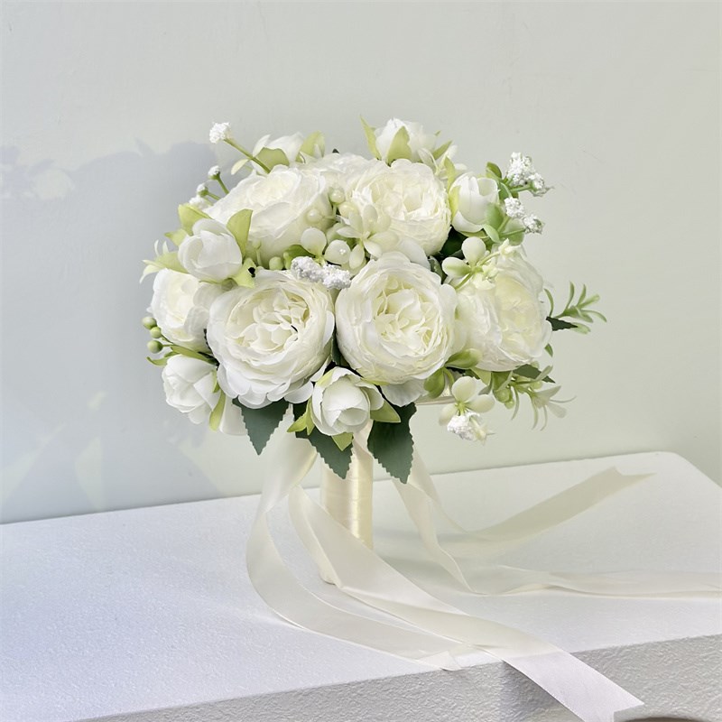 高级感领证手捧花结婚婚礼新娘伴娘玫瑰仿真花P婚纱摄影拍照假